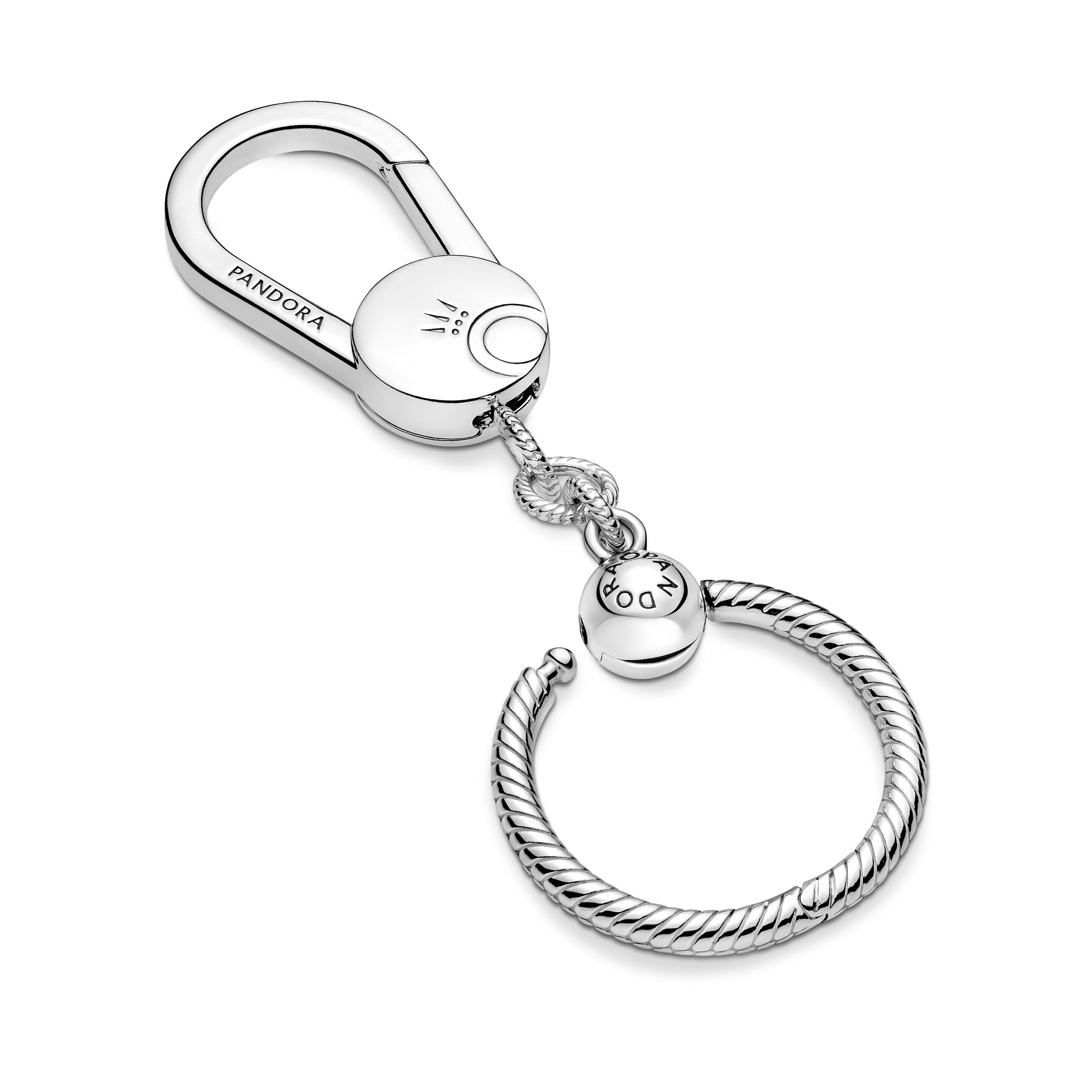 Sterling Silver Bag Charm Holder With Small Pandora O Pendant