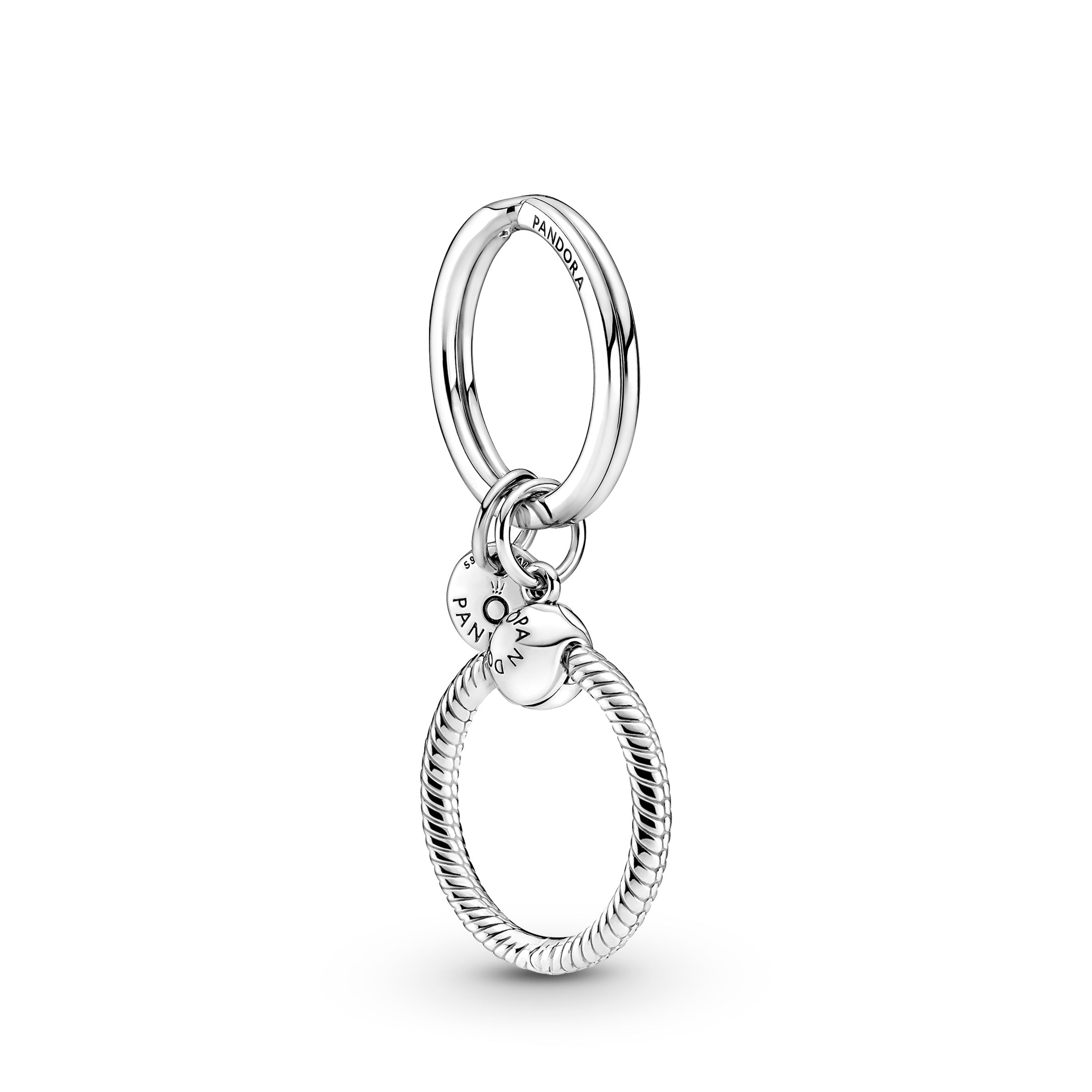 Sterling Silver Key Ring With Small Pandora O Pendant