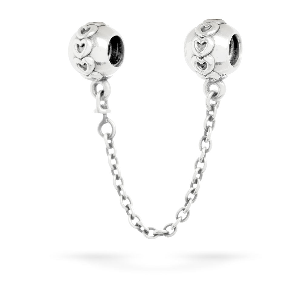 Hearts Silver Safety Chain