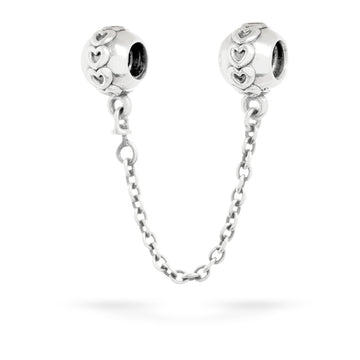 Hearts Silver Safety Chain
